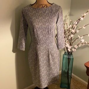 The Limited Chevron 3/4 Sleeve Print Dress